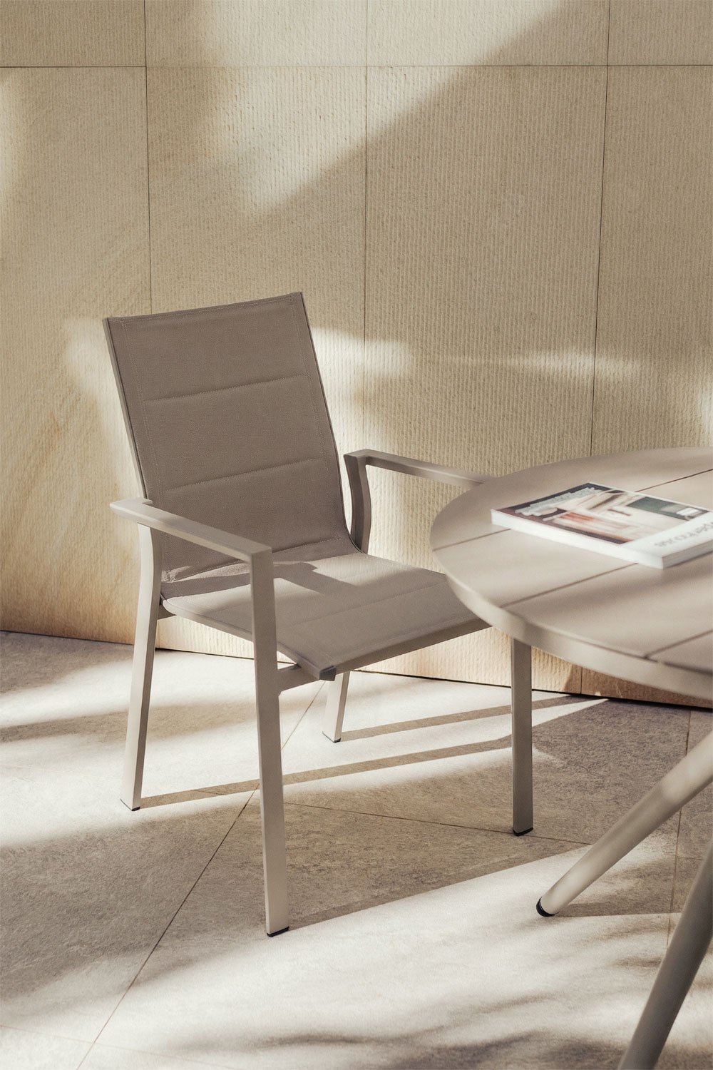 Stackable garden chair with aluminum armrests Karena, gallery image 1