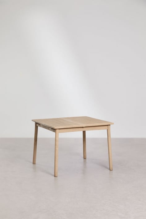 Extendable 100-160x100 cm acacia wood Karvia dining table - Light Brown Acacia