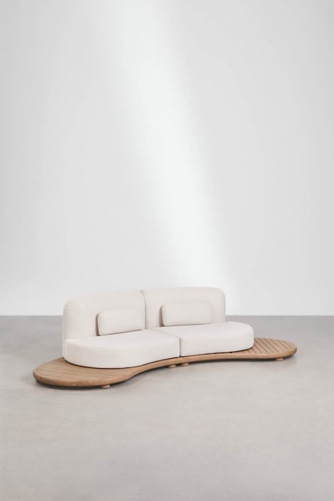 2-piece acacia wood modular garden sofa Gerard