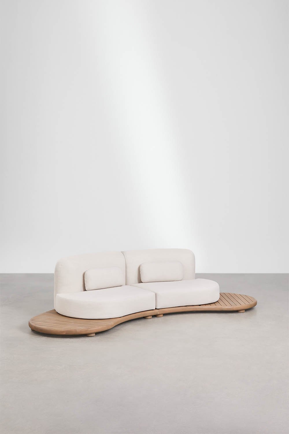 2-piece acacia wood modular garden sofa Gerard, gallery image 1