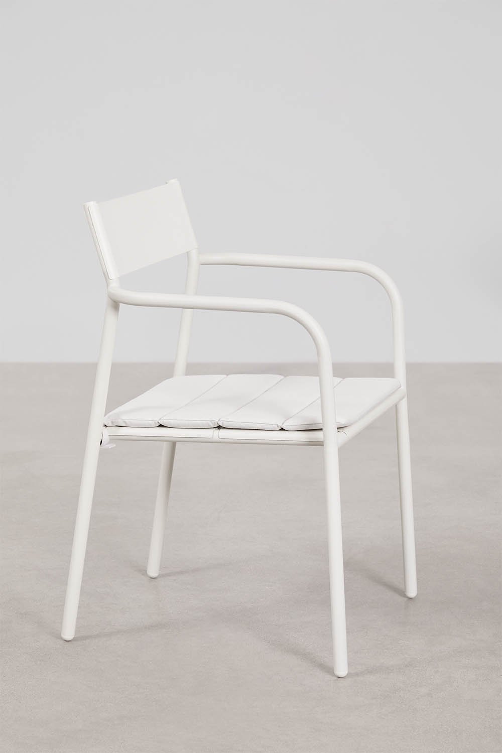 Pack of 4 stackable garden chairs with armrests in Tossa steel, gallery image 2