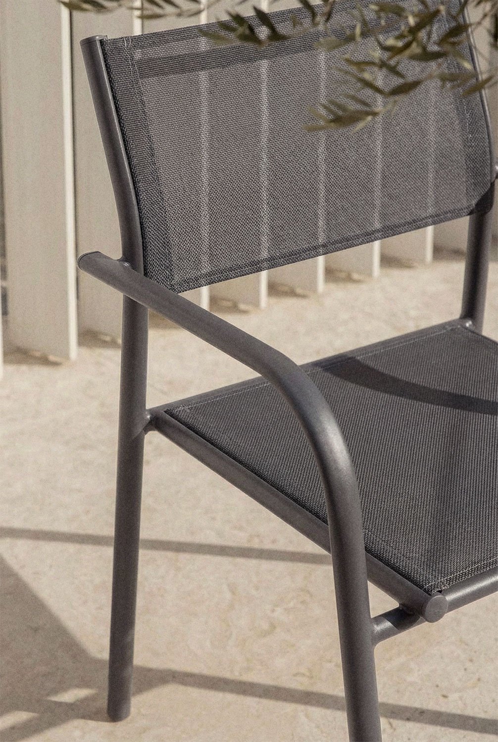 Stackable garden chair with aluminum armrests Olenia, gallery image 2