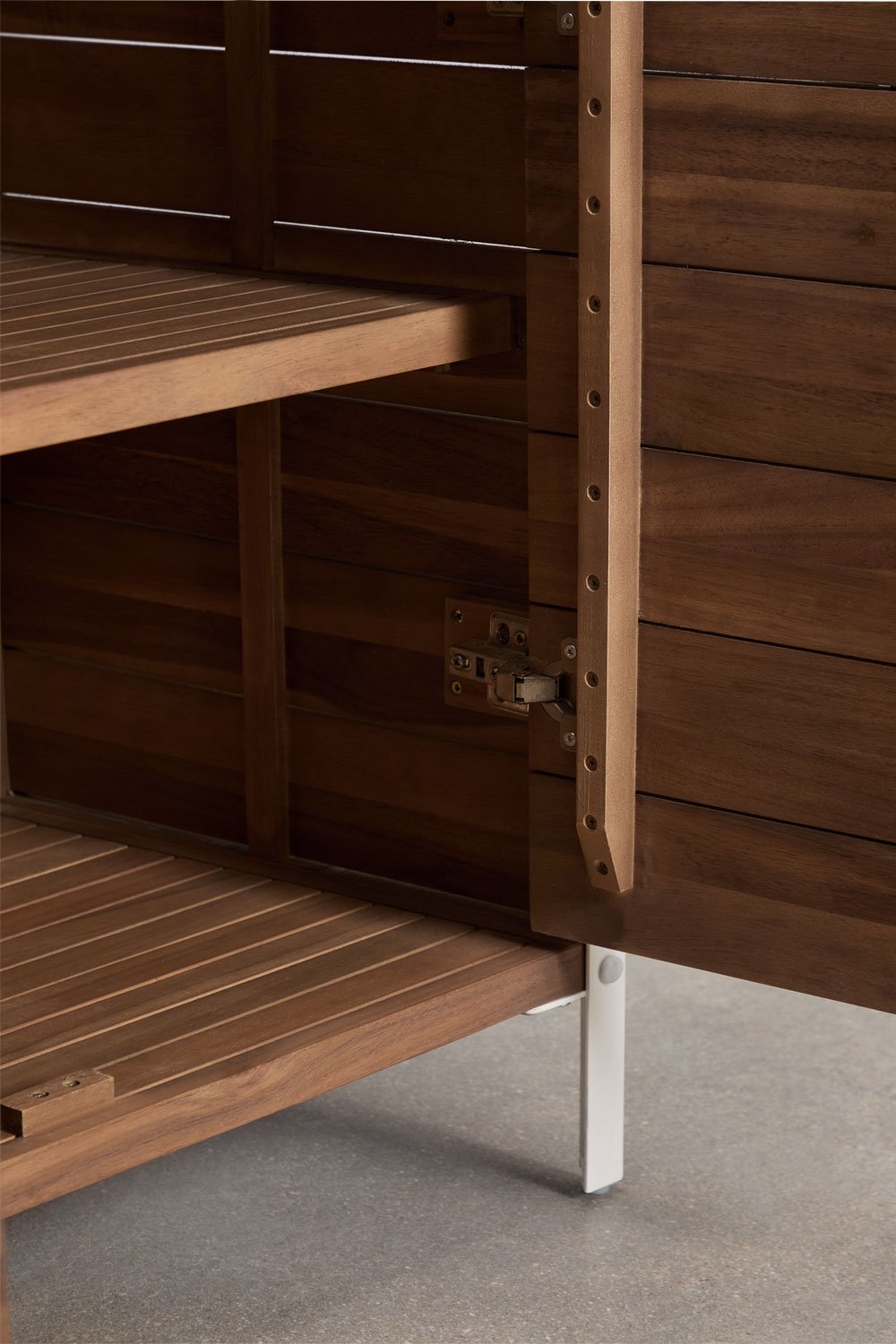 Outdoor modular kitchen storage module in acacia wood and aluminum Reggie, gallery image 7