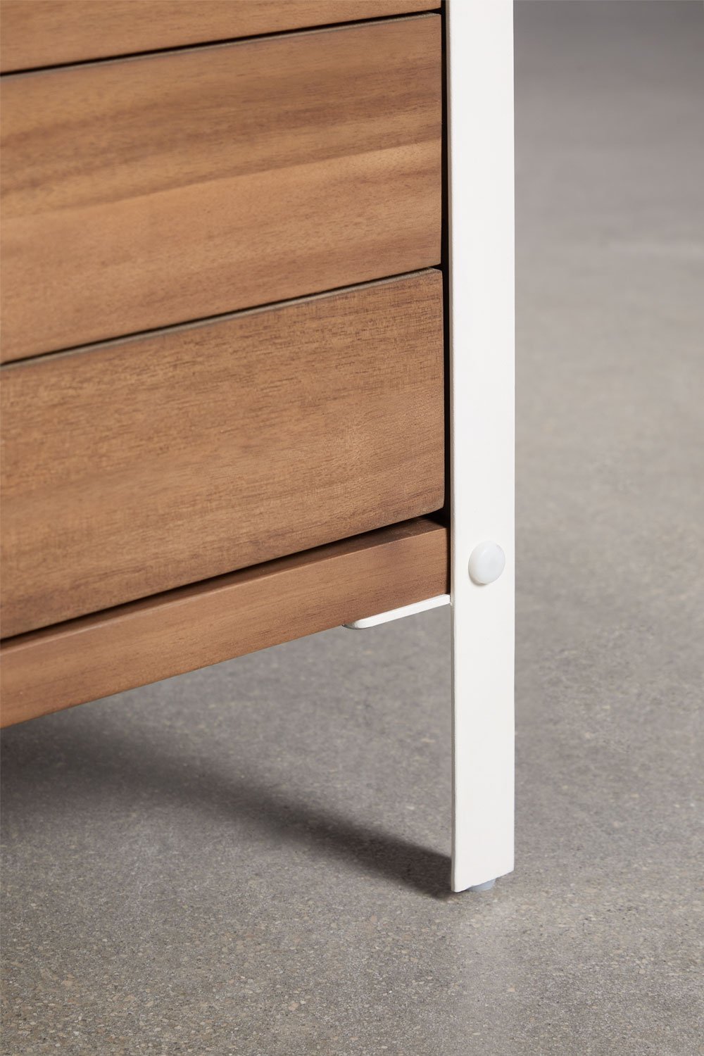 Corner storage module for modular outdoor kitchen in acacia wood and aluminum Reggie, gallery image 6