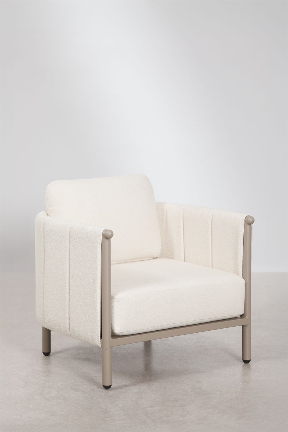 Boleni aluminum garden set with 2 bouclé armchairs and coffee table, gallery image 2