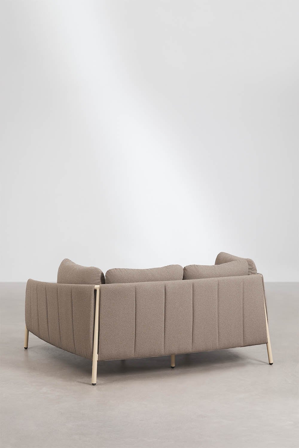 Double sun lounger in bouclé and aluminum with Boleni cushions, gallery image 3