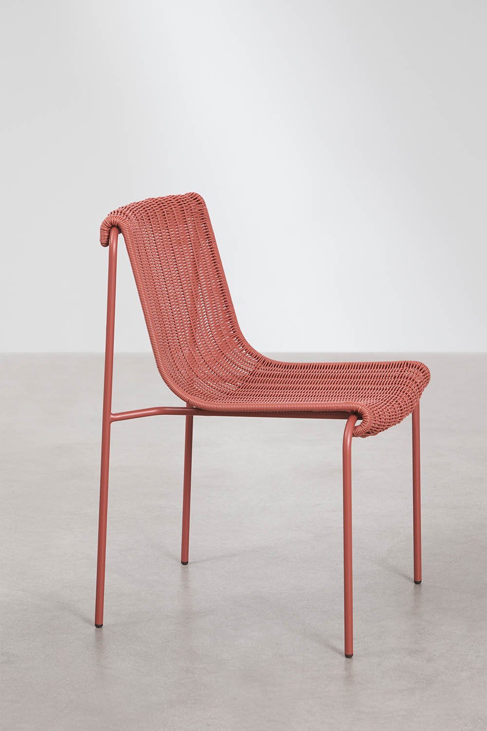 Revia synthetic rattan and steel dining chair, gallery image 2