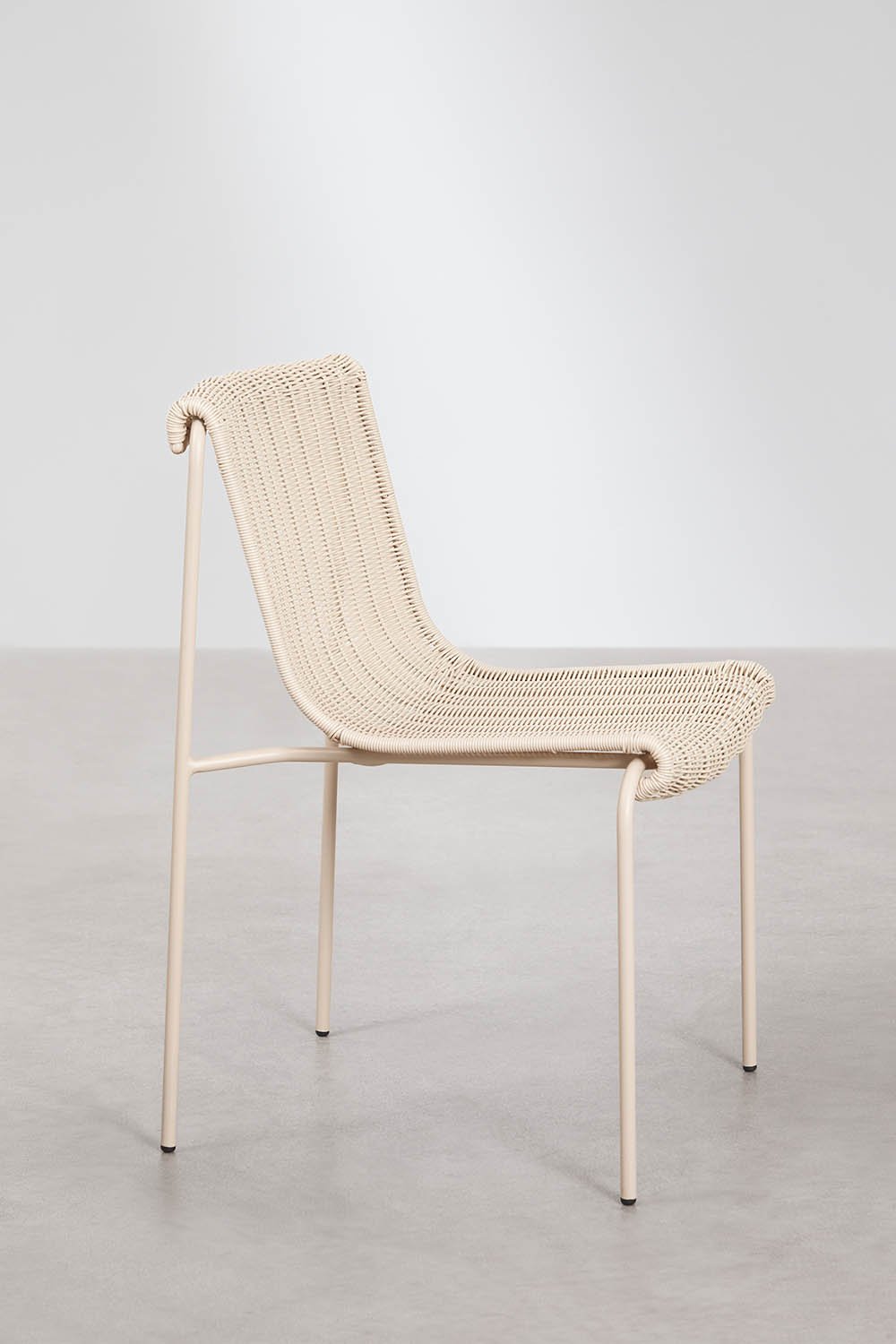 Revia synthetic rattan and steel dining chair, gallery image 2