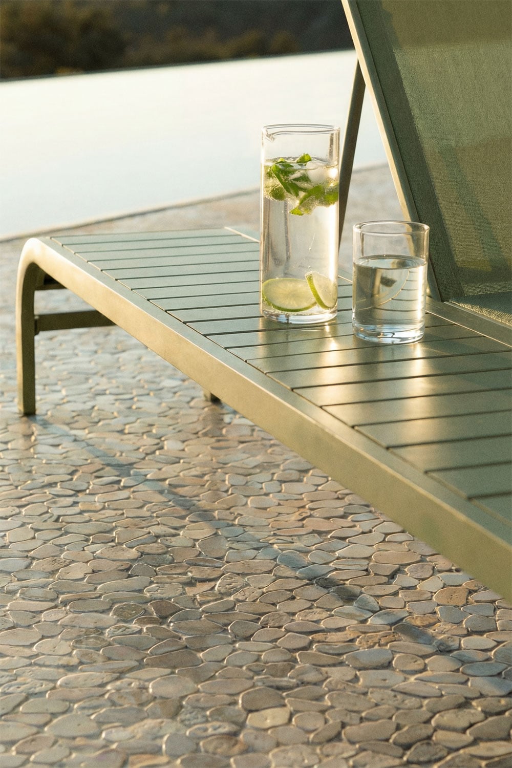 Marietta steel side table for sun lounger, gallery image 2