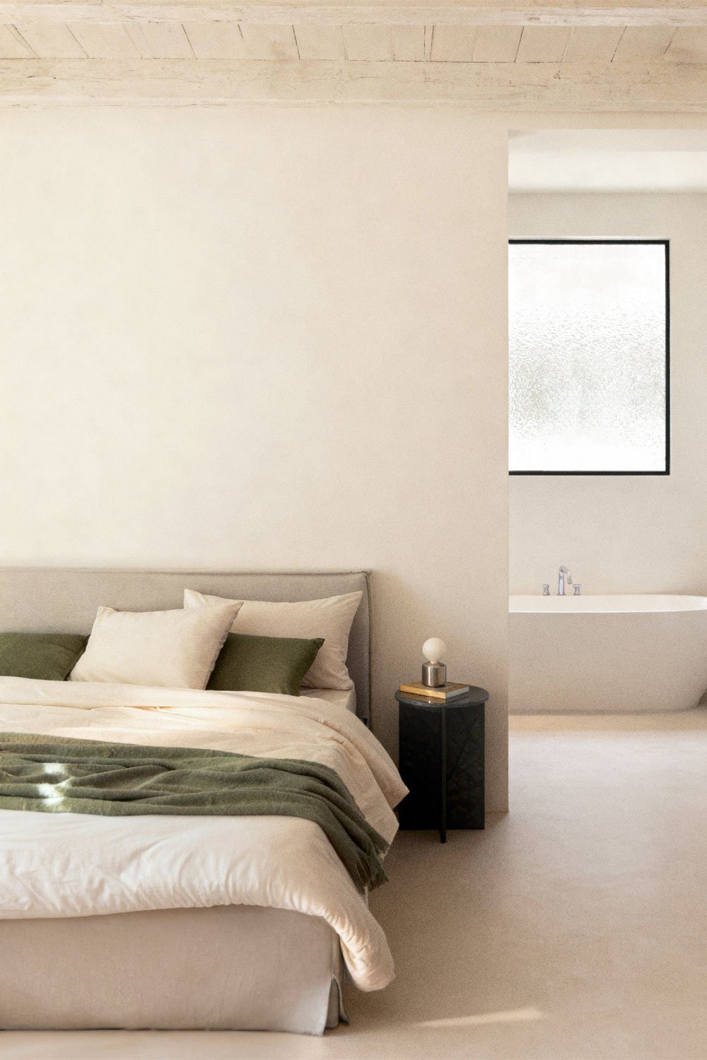 Upholstered bed with lift-up storage base Lorea, gallery image 1