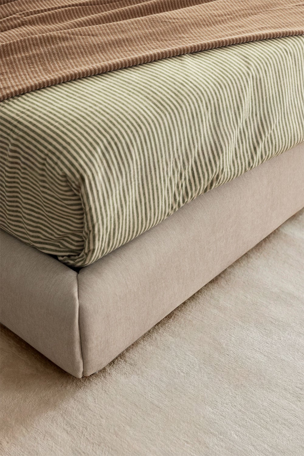 Norena upholstered bed with lift-up storage base, gallery image 2