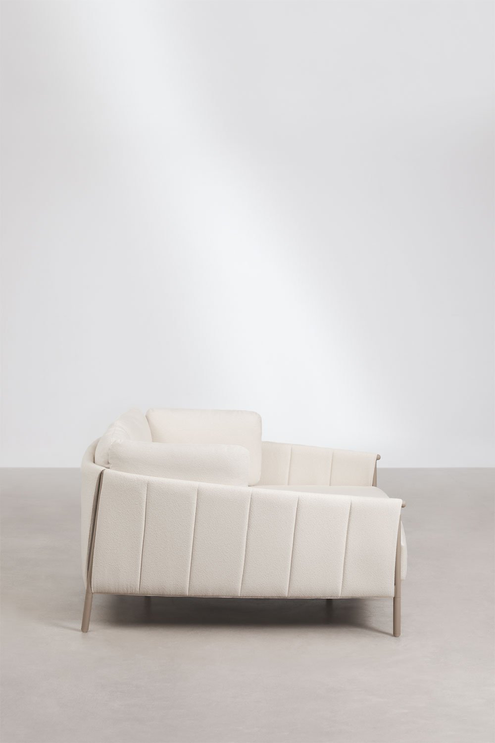 Double sun lounger in bouclé and aluminum with Boleni cushions, gallery image 3