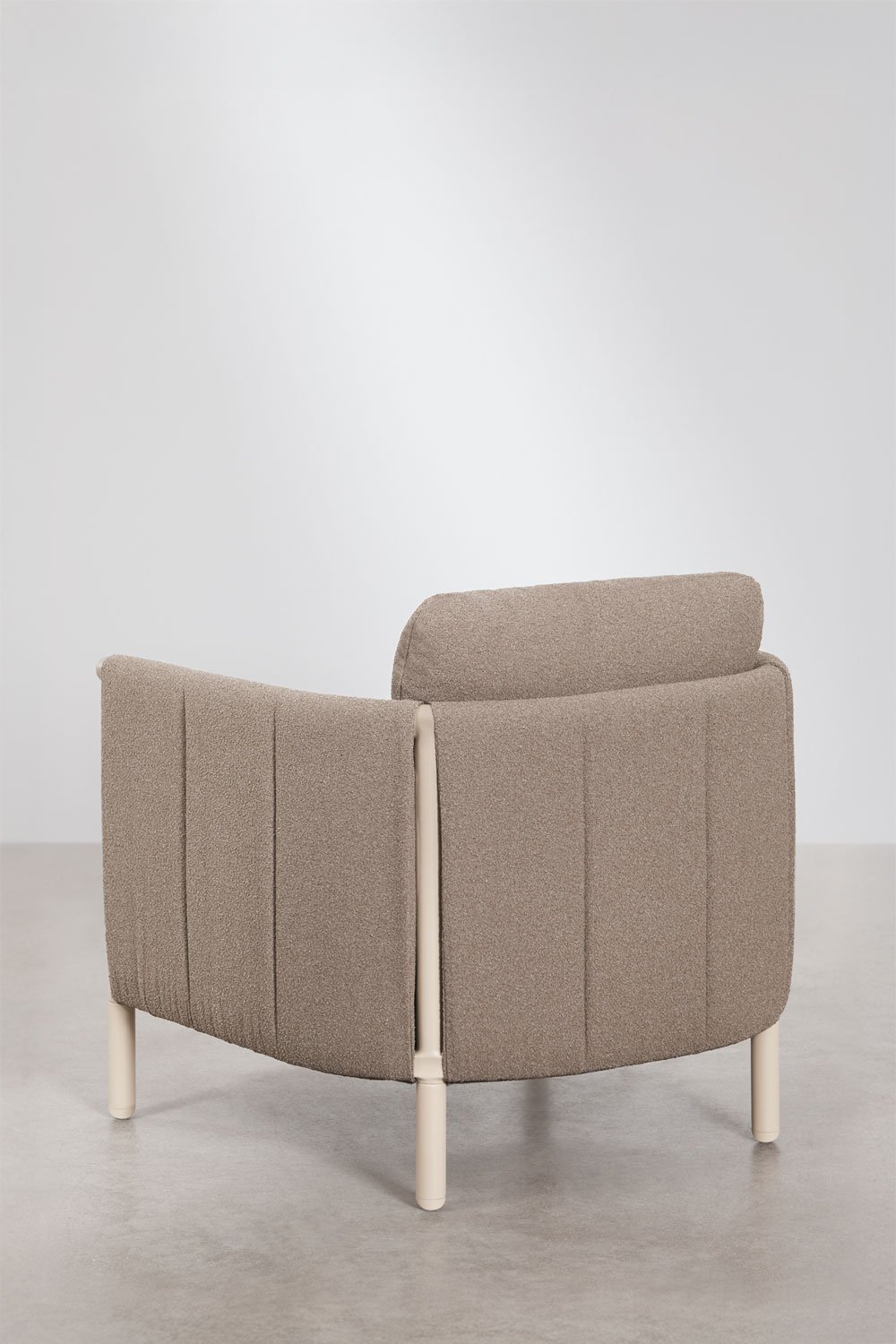 Boleni aluminum garden set with 2 bouclé armchairs and coffee table, gallery image 5