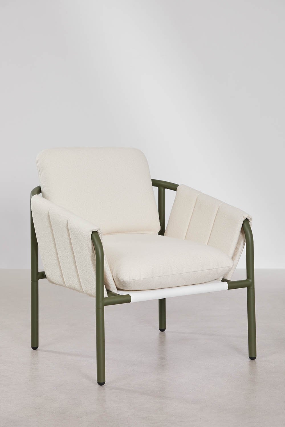 Zunika upholstered and steel garden armchair, gallery image 1
