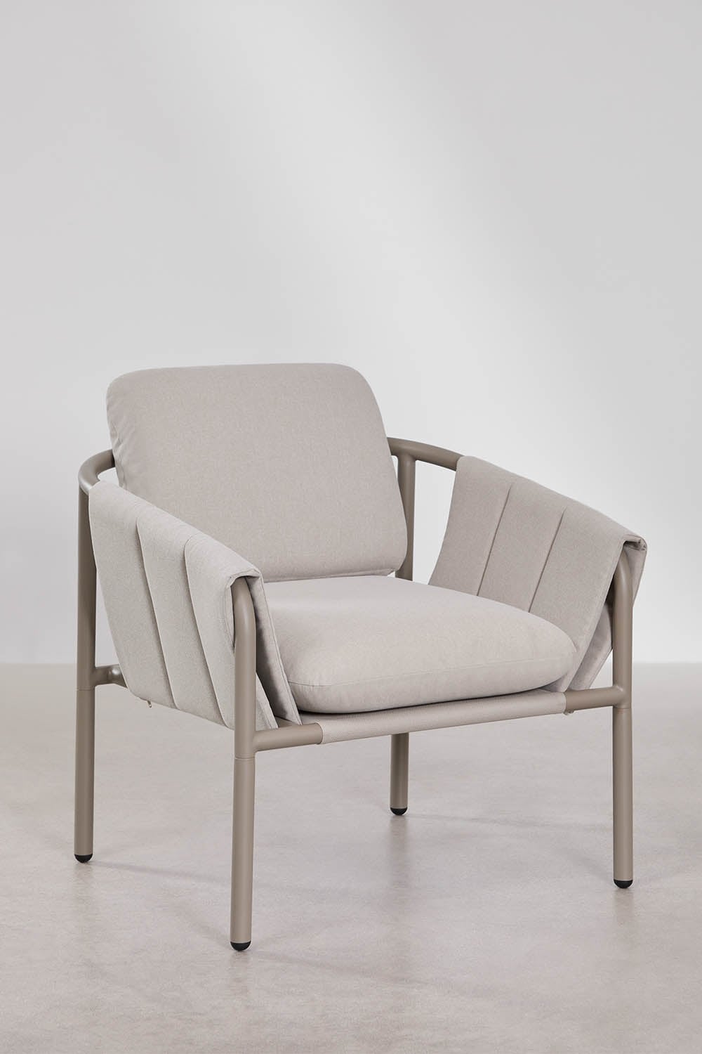 Zunika upholstered and steel garden armchair, gallery image 1