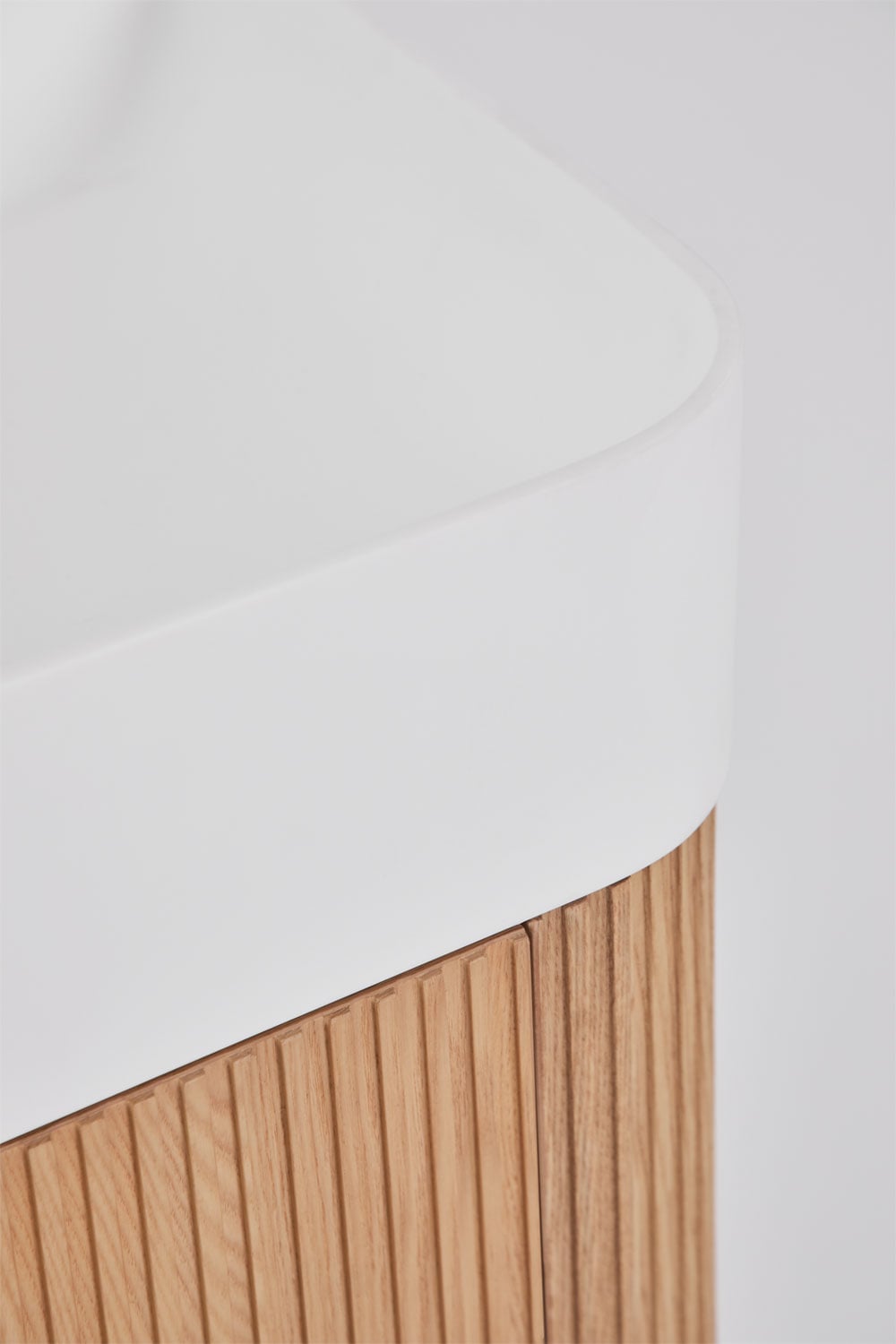 Suspended 80x40 cm wooden bathroom furniture set with integrated Saioa sink, gallery image 5