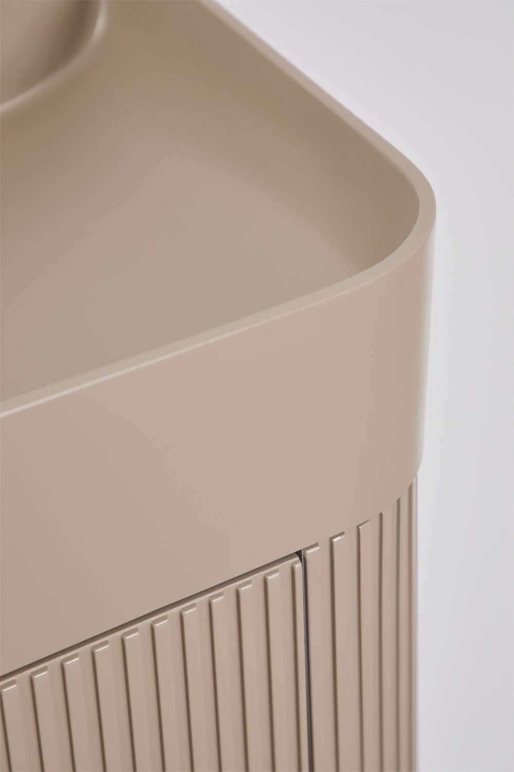 Suspended 80x40 cm wooden bathroom furniture set with integrated Saioa sink, gallery image 5