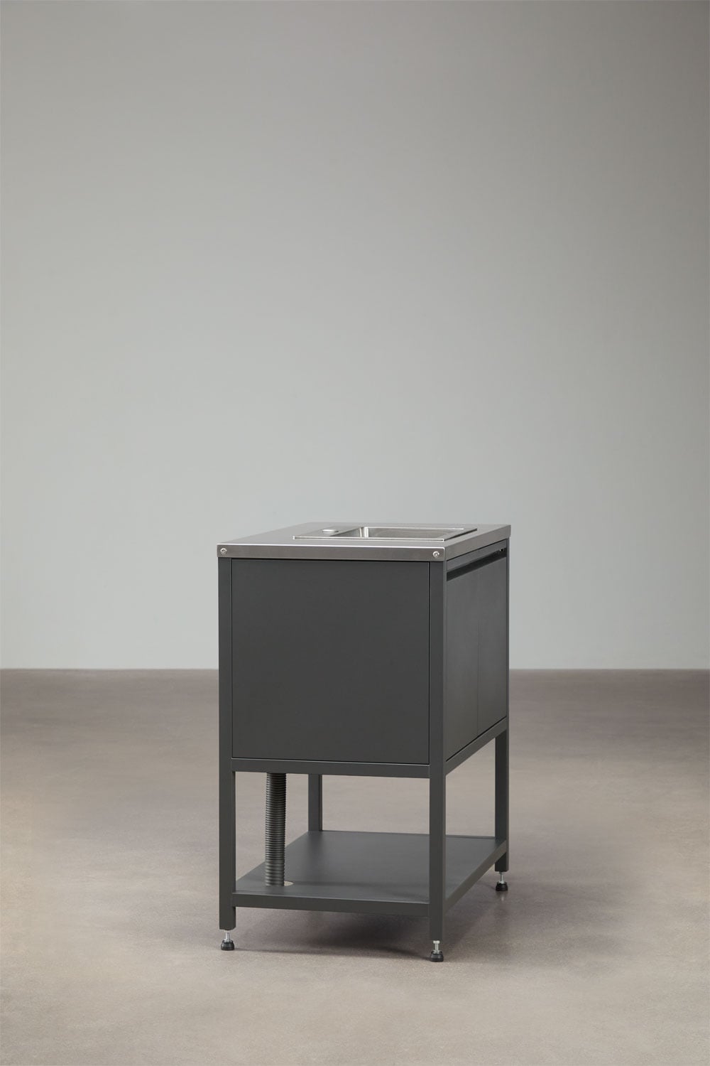 Outdoor modular kitchen storage module with sink in Savona steel, gallery image 4