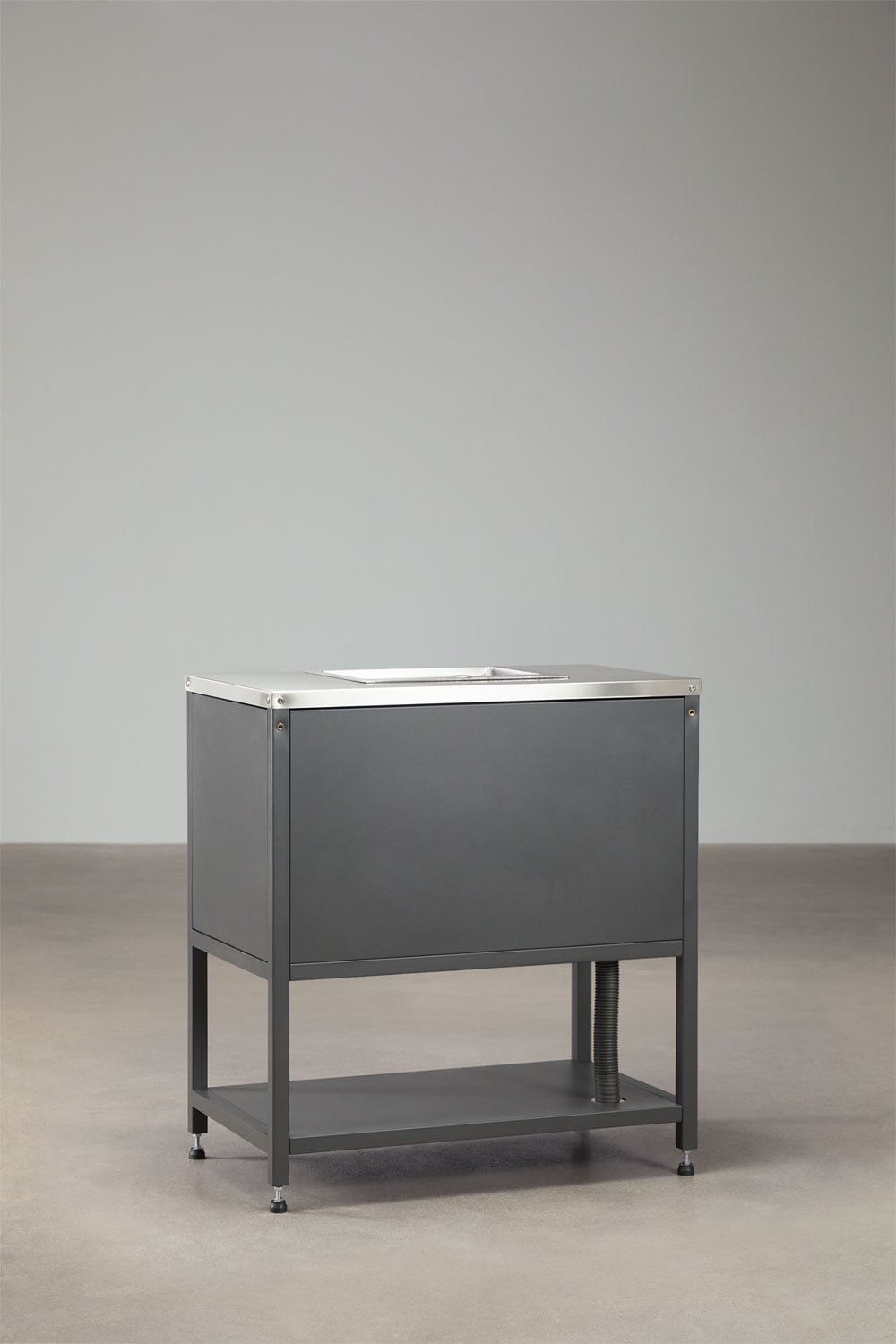 Outdoor modular kitchen storage module with sink in Savona steel, gallery image 6