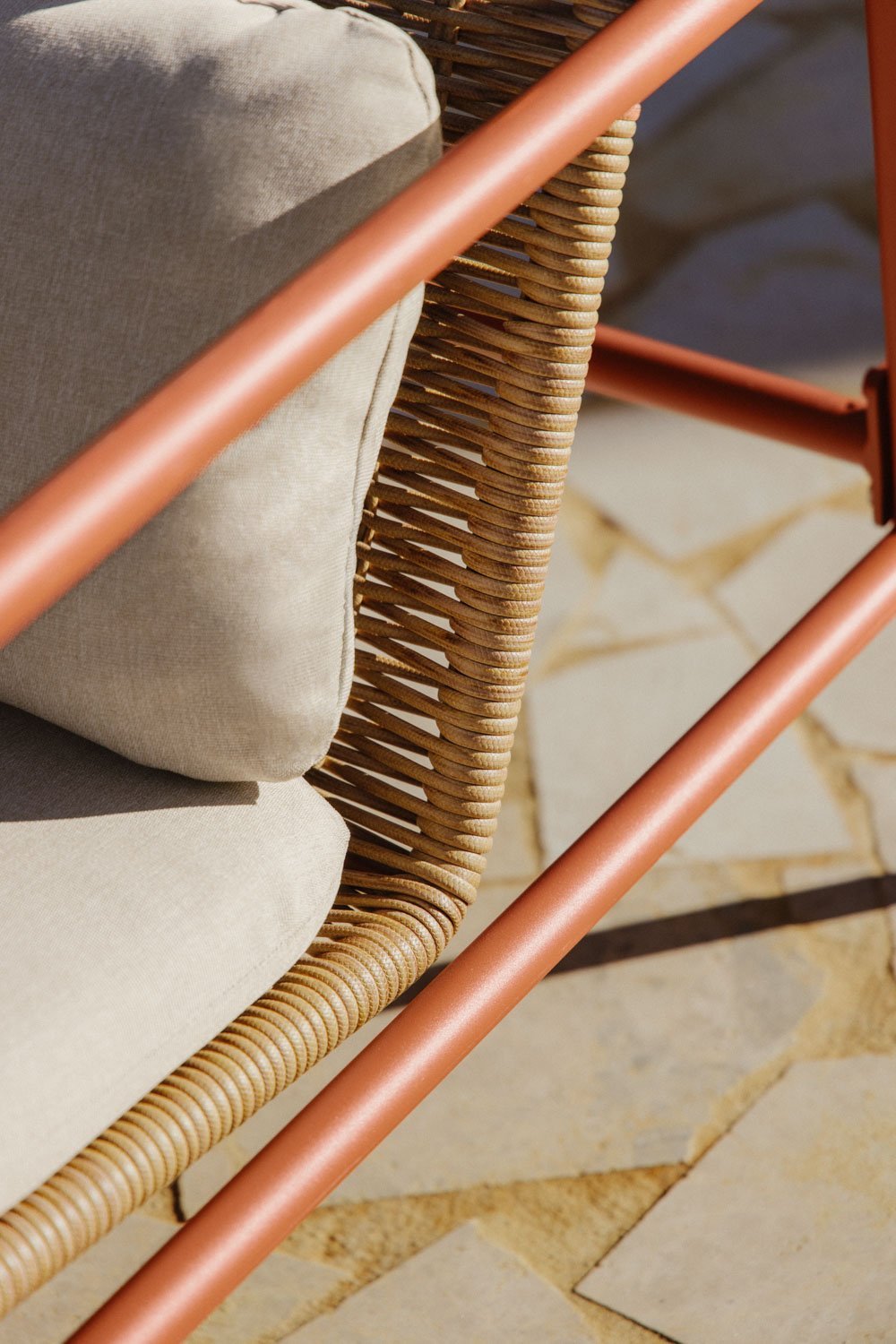 Duroli garden armchair with aluminum armrests and synthetic rattan, gallery image 2