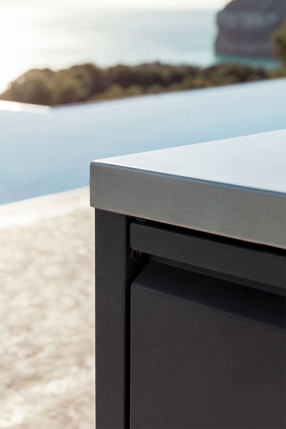 Outdoor modular kitchen storage module with sink in Savona steel, gallery image 2