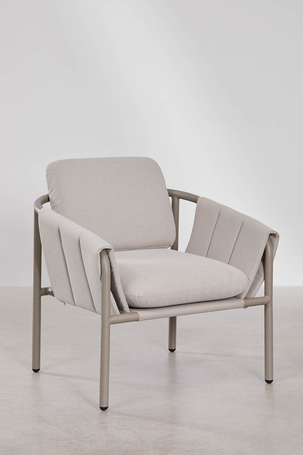 Zunika steel garden set with 2 upholstered armchairs and coffee table, gallery image 2