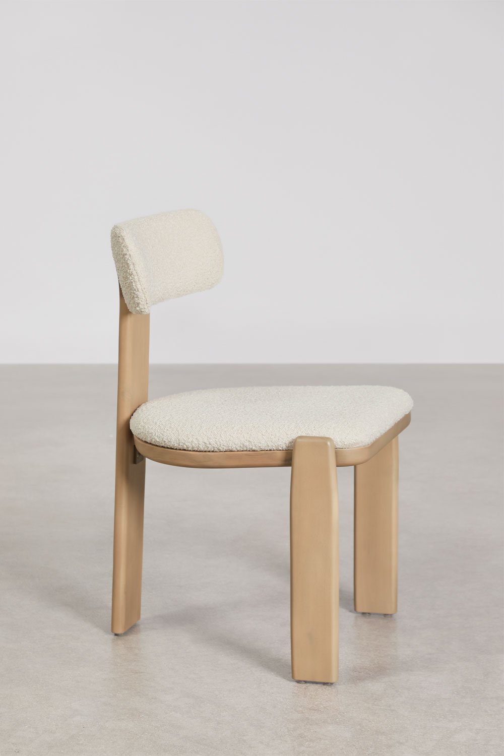 4-piece garden chair set in acacia wood and Malta bouclé fabric, gallery image 2