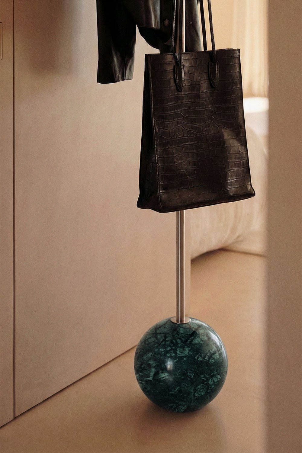 Felora iron and marble standing coat rack, gallery image 2