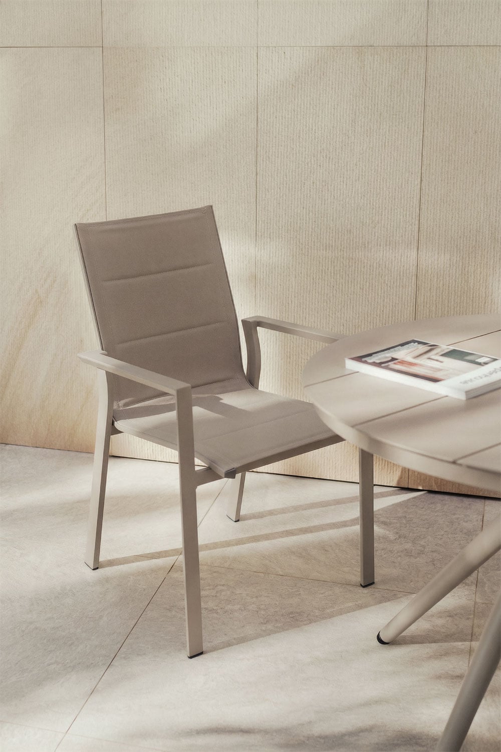 Stackable garden chair with aluminum armrests Karena, gallery image 1