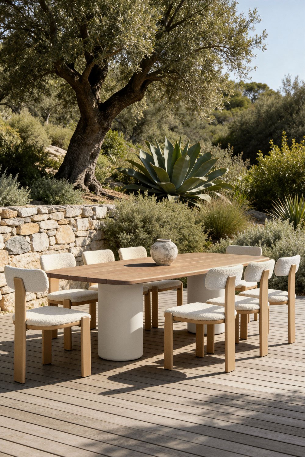 Rectangular garden table 270x110 cm in Bogota acacia wood, gallery image 5031819