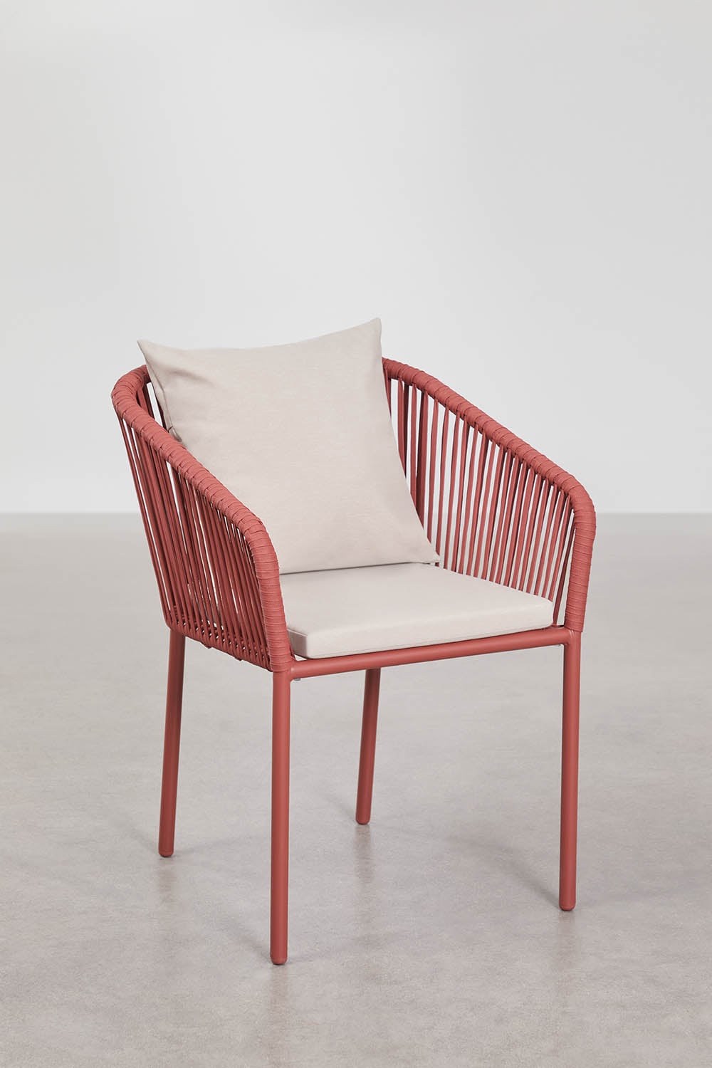 Rectangular table set 160x90 cm and 4 garden chairs in braided rope Arhiza Classic, gallery image 5