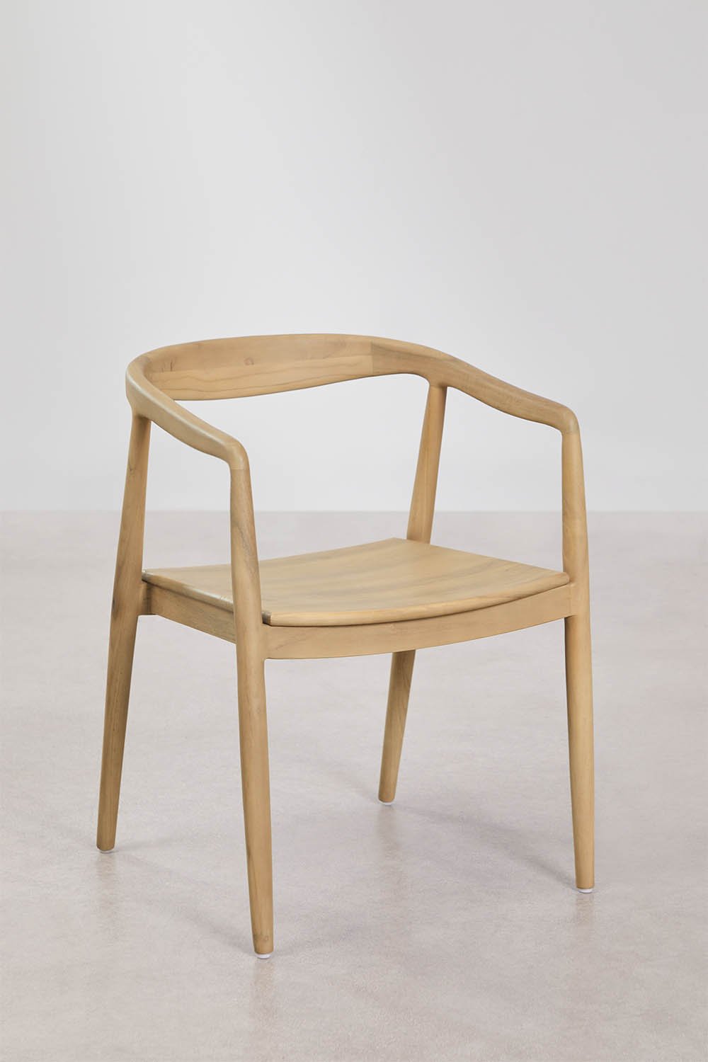 Pack of 2 dining chairs with armrests in Rokan teak wood, gallery image 1