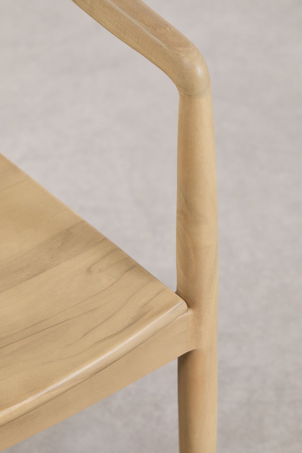 Pack of 2 dining chairs with armrests in Rokan teak wood, gallery image 5