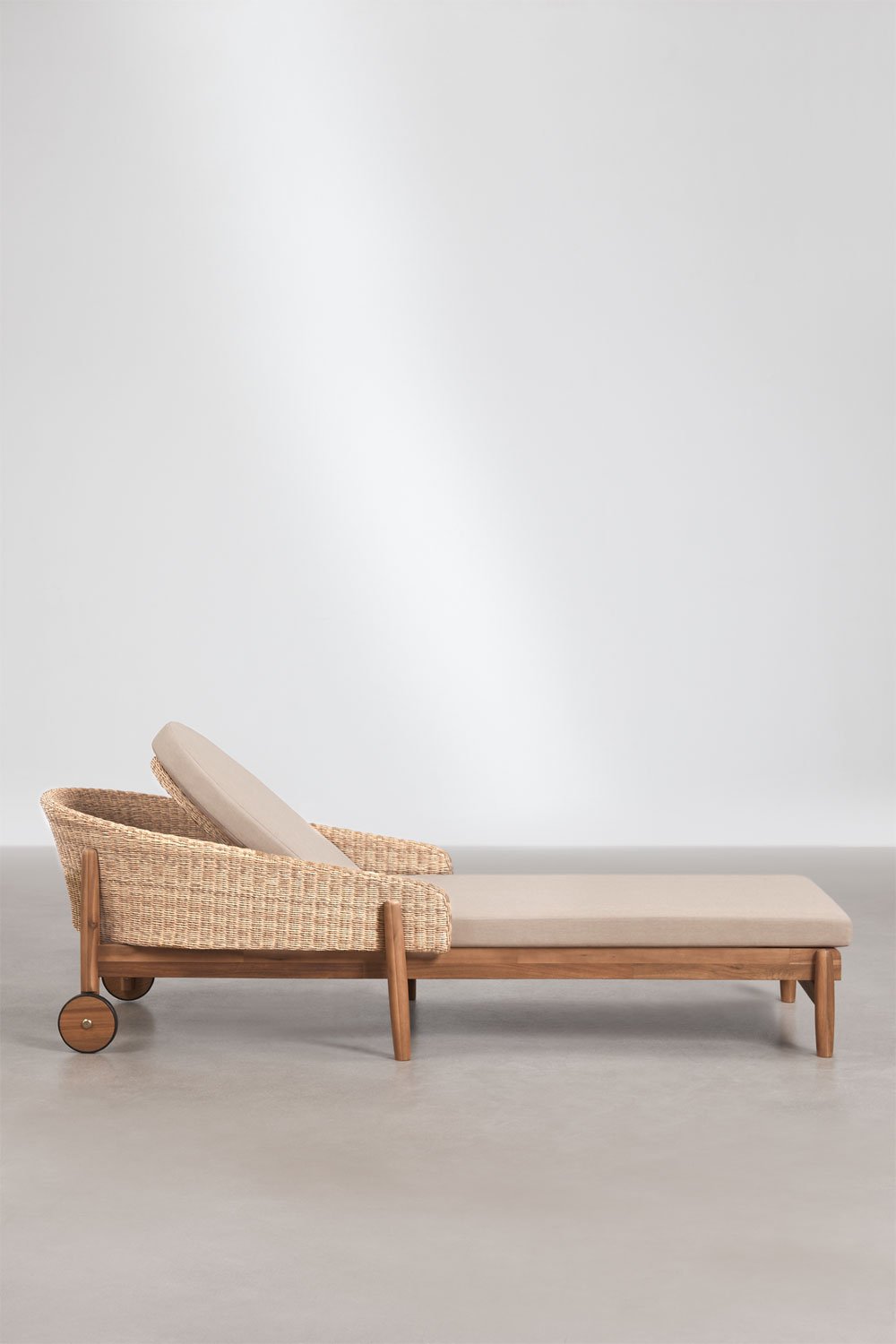 Pack of 2 loungers in acacia wood and synthetic rattan Ribeira, gallery image 3