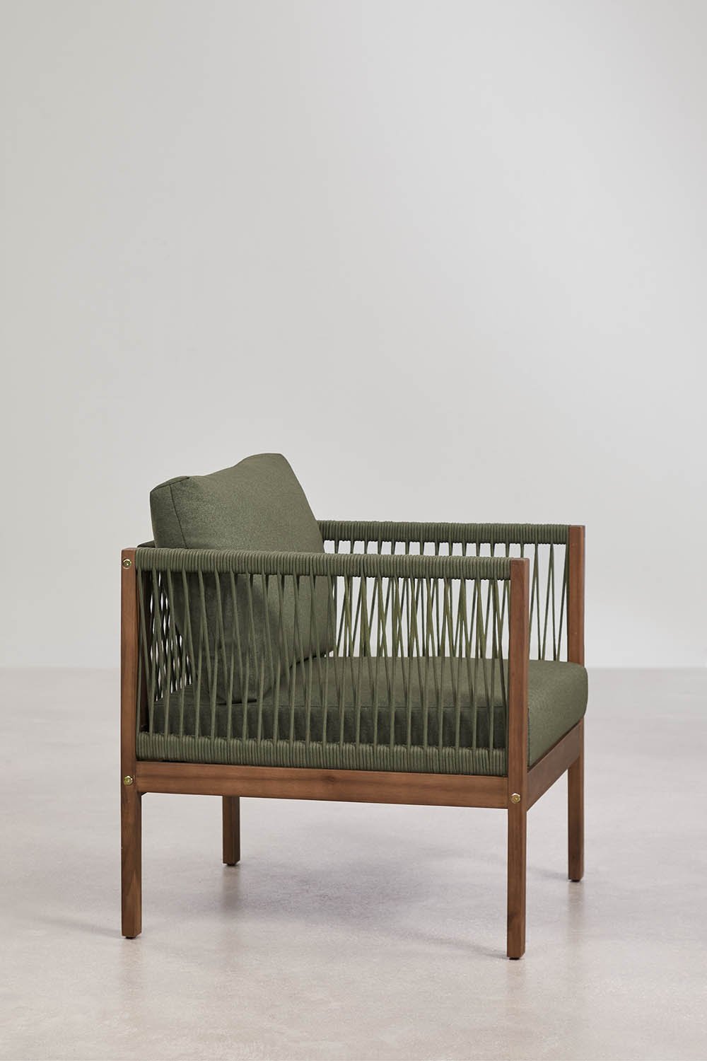 Branson garden armchair with acacia wood armrests, gallery image 3