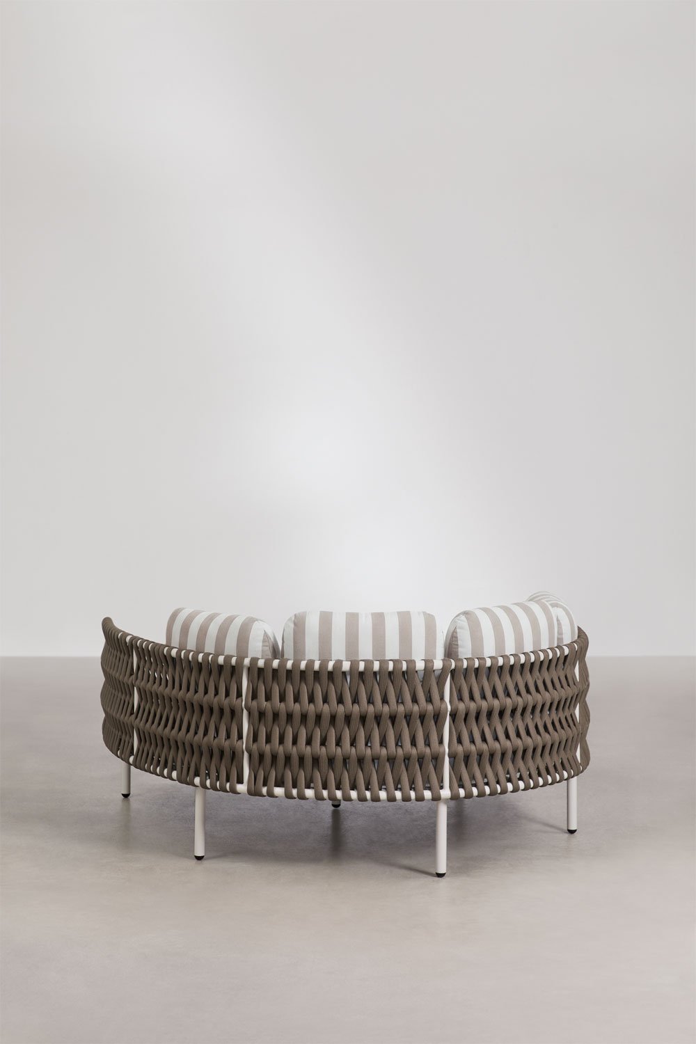 Double sun lounger in aluminum and braided rope with Tevary cushions, gallery image 5