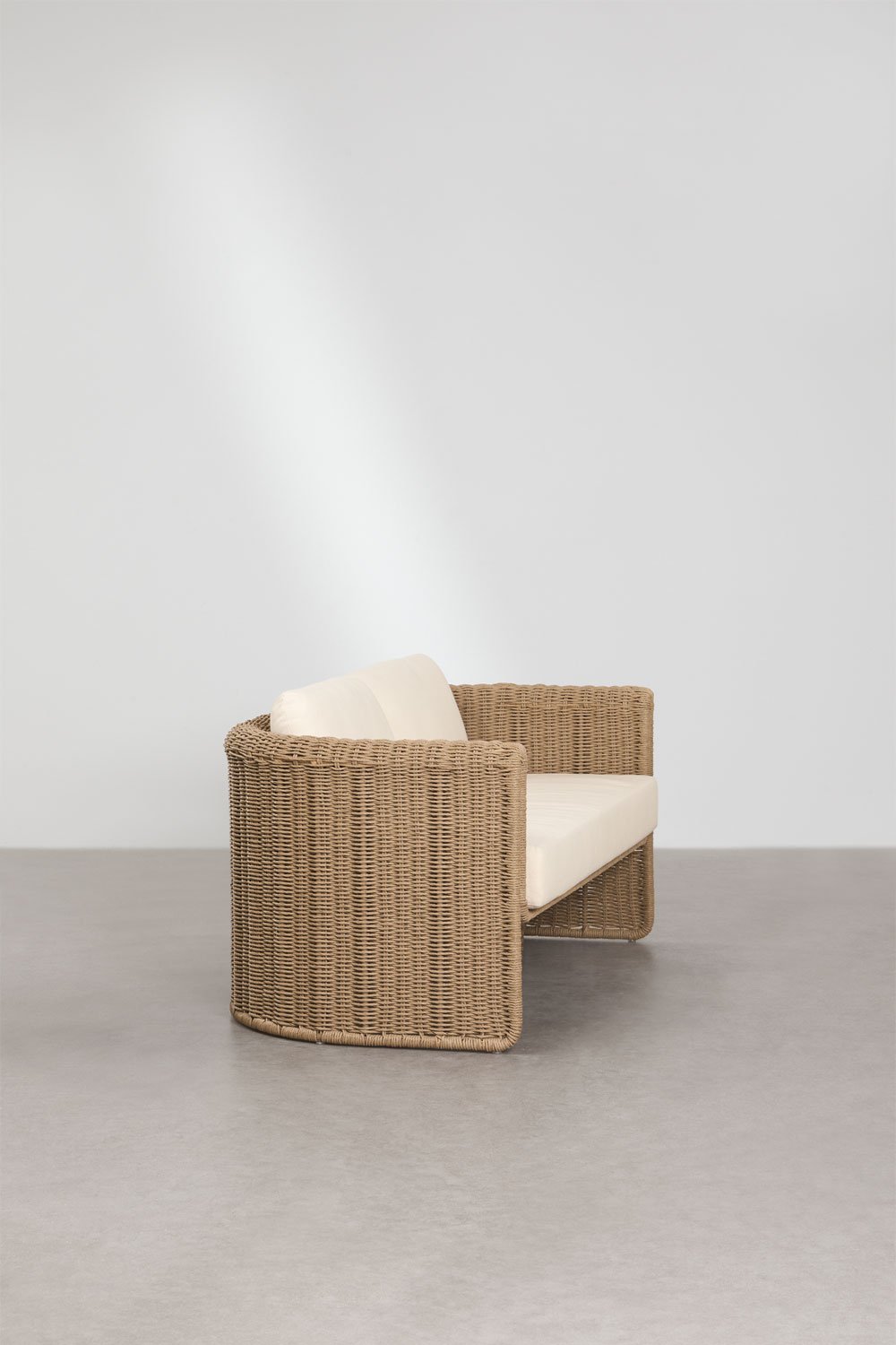 2-seater sofa in steel and synthetic wicker Lina, gallery image 3