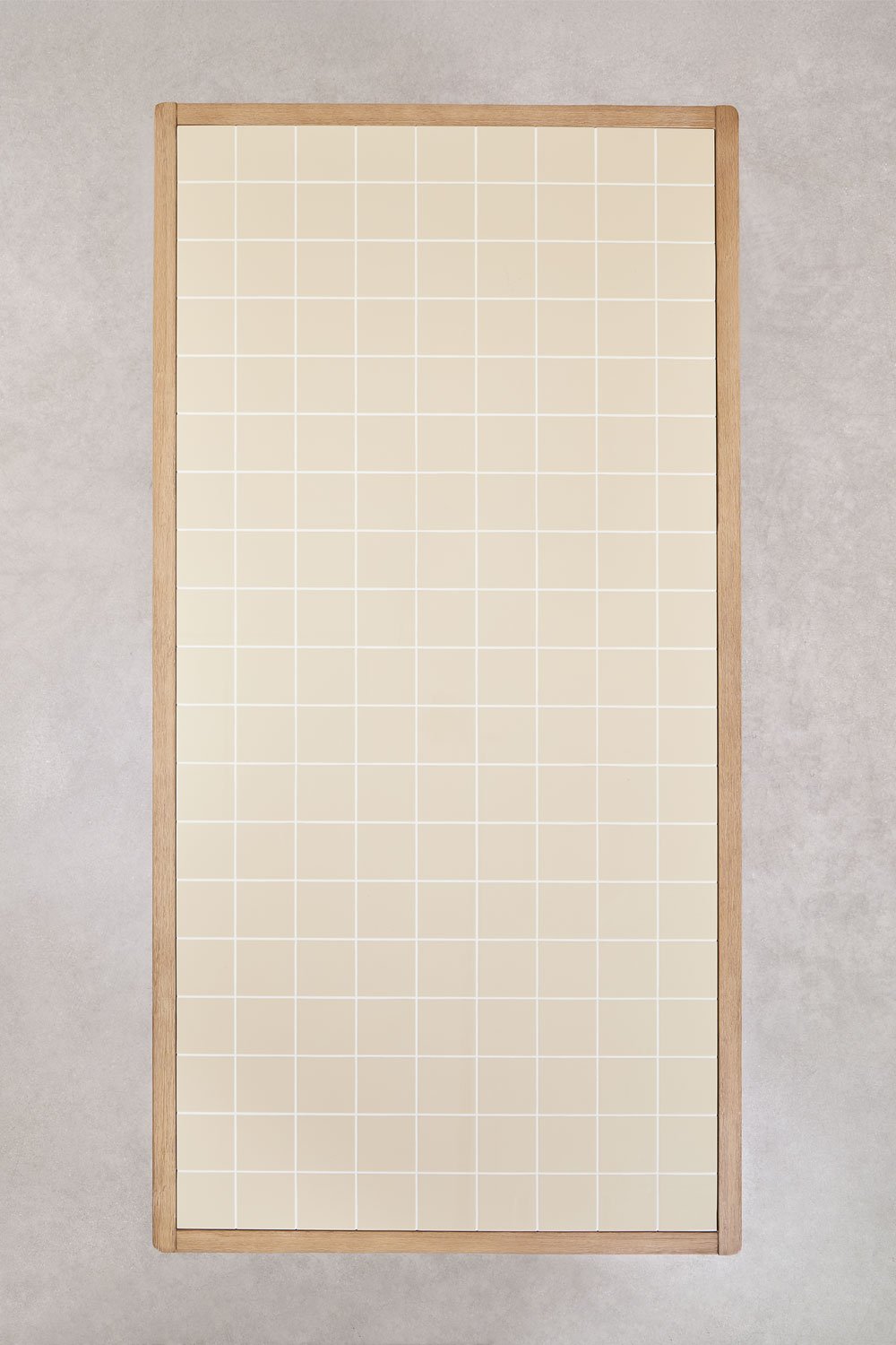 Rectangular dining table 200x100 cm acacia wood & tapioca beige tiles Dubai, gallery image 6