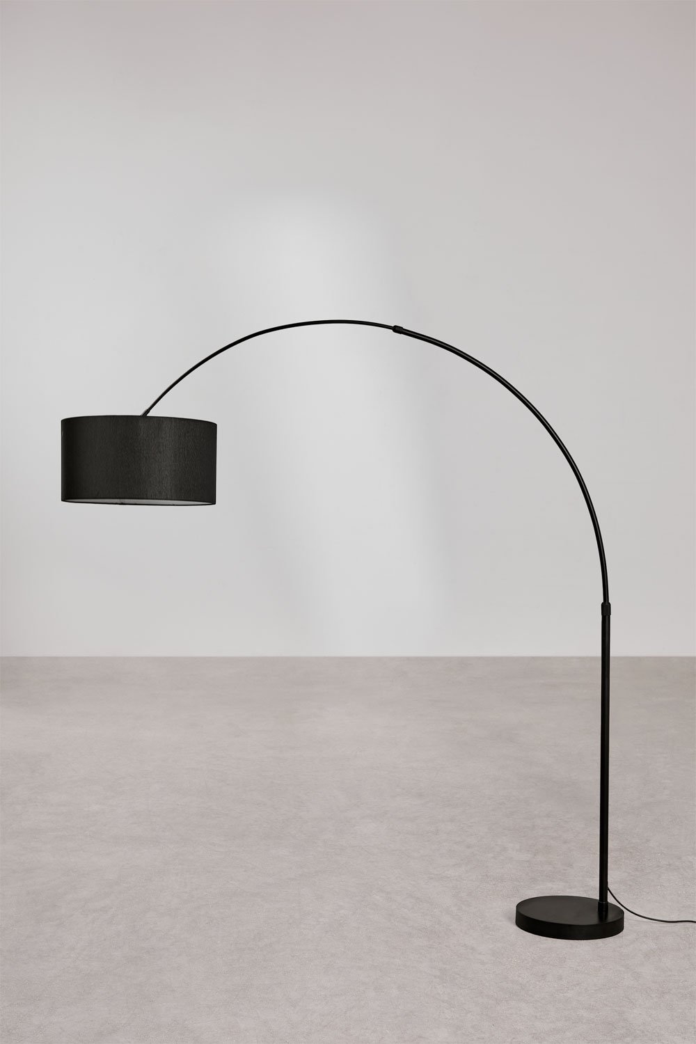 Vonera linen and iron floor lamp, gallery image 1