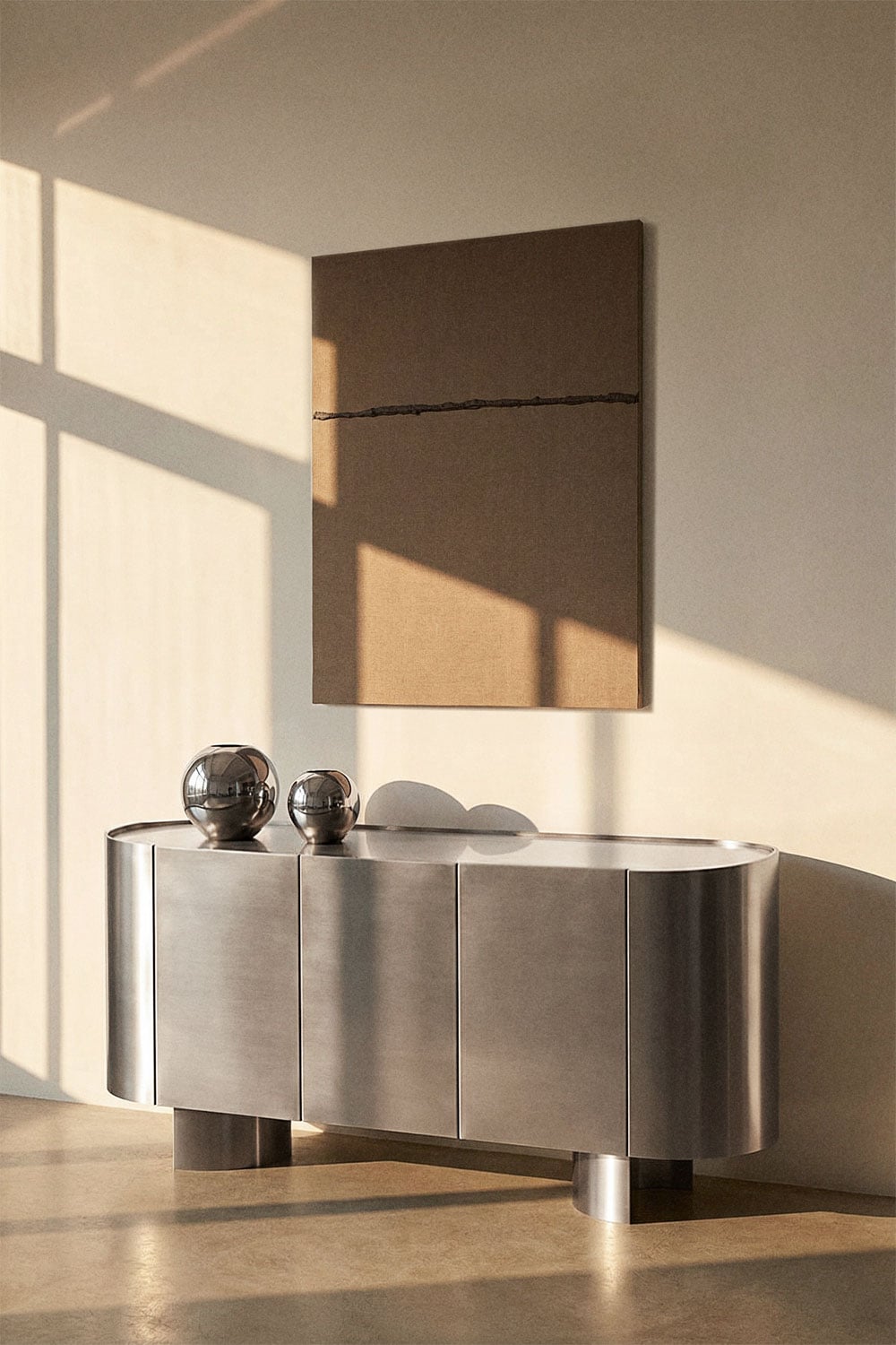Luena 160x40 cm sideboard in stainless steel, gallery image 7