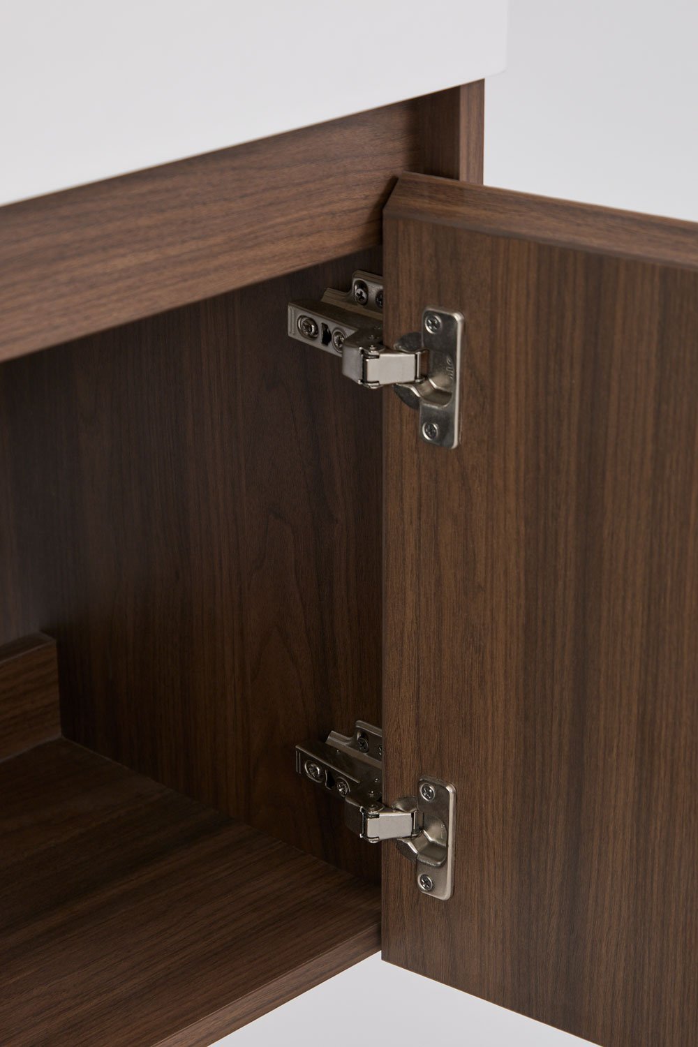 Suspended wooden bathroom furniture set with integrated sink Genevie, gallery image 5