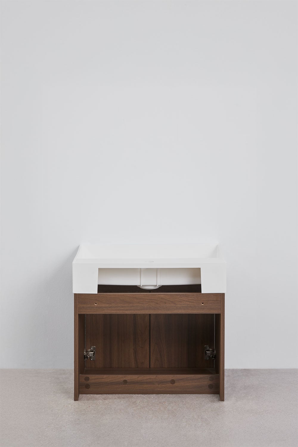 Suspended wooden bathroom furniture set with integrated sink Genevie, gallery image 7