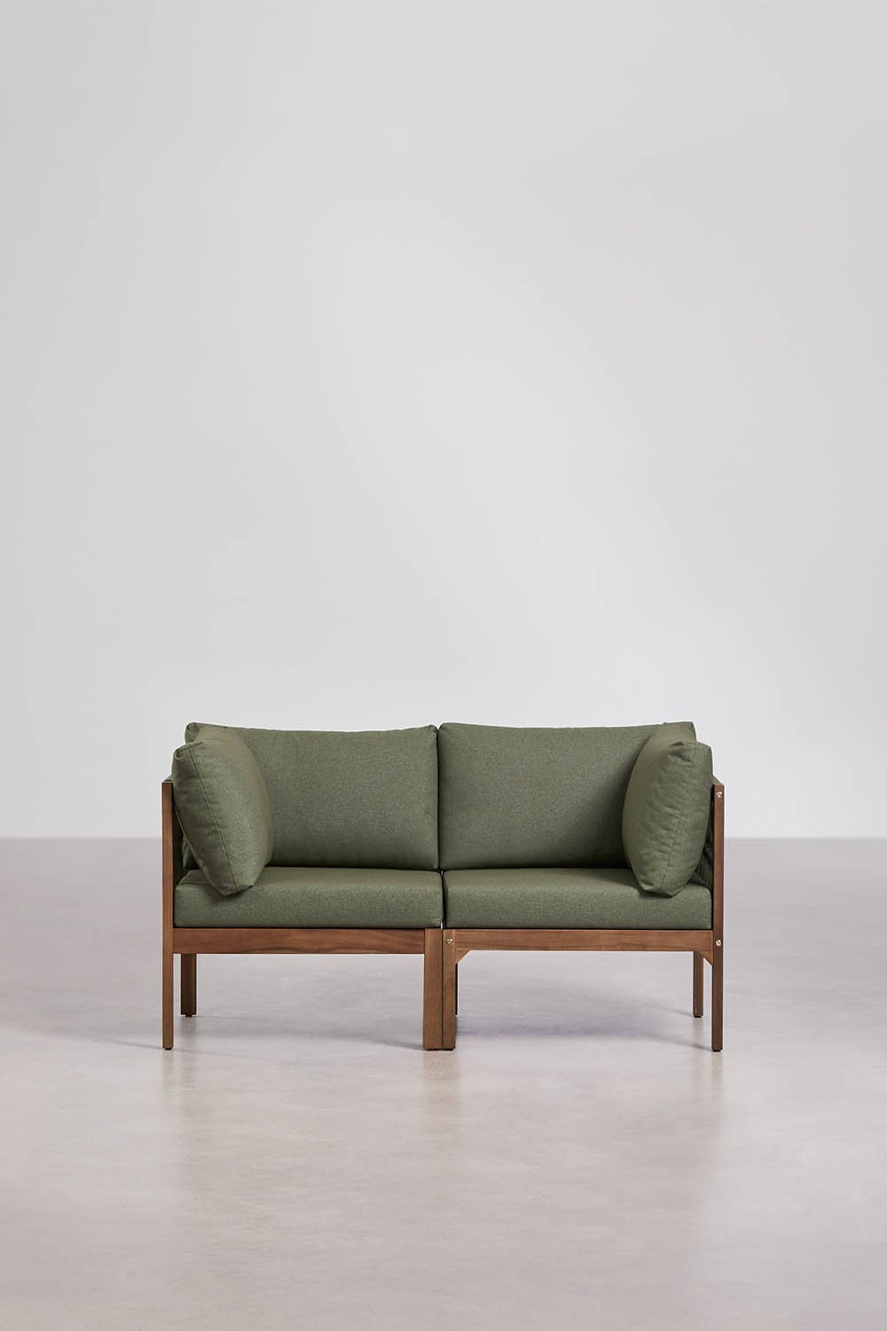 2-piece modular sofa with acacia wood armrests Branson, gallery image 3