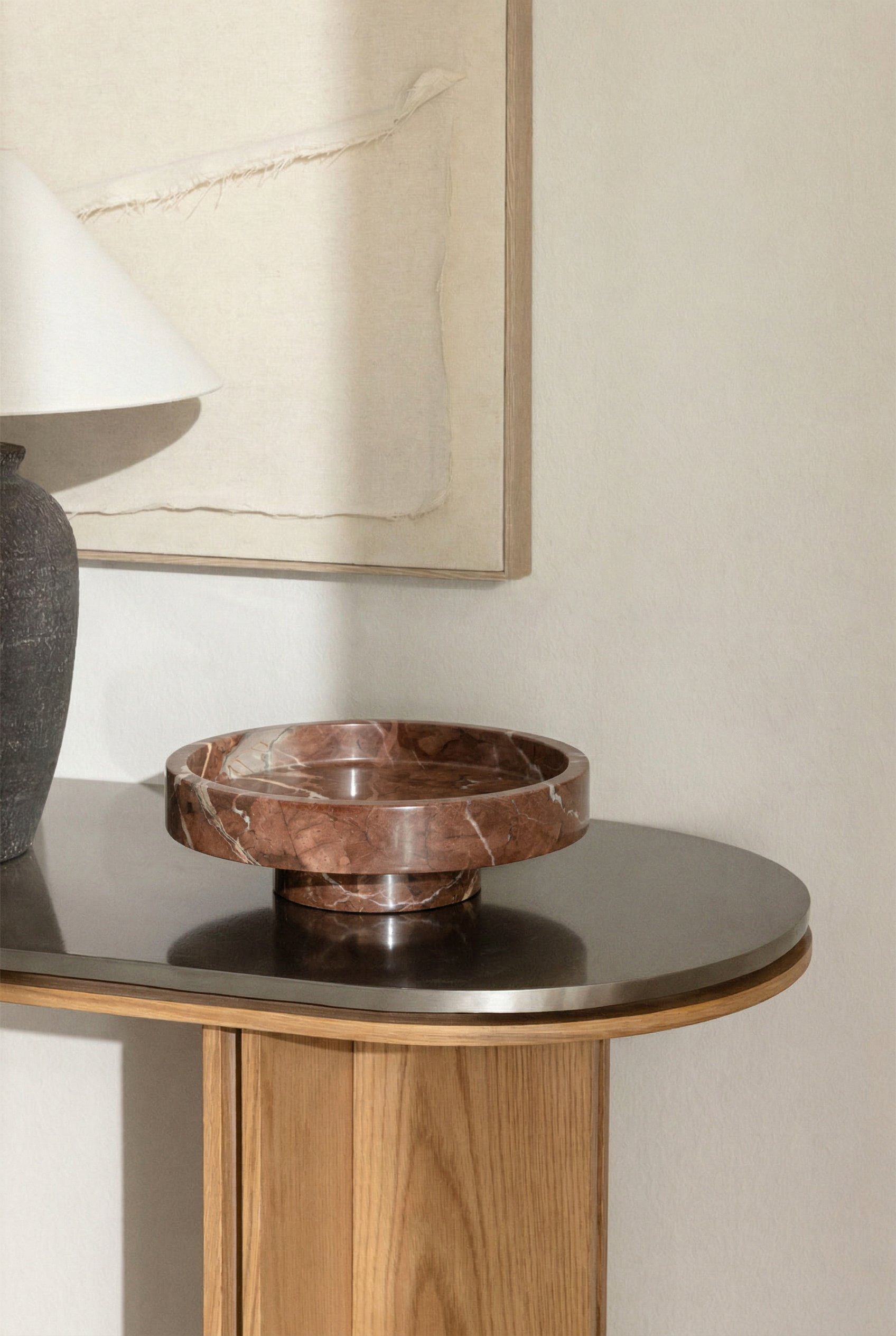 Kevara natural stone round catchall Ø25 cm, gallery image 1