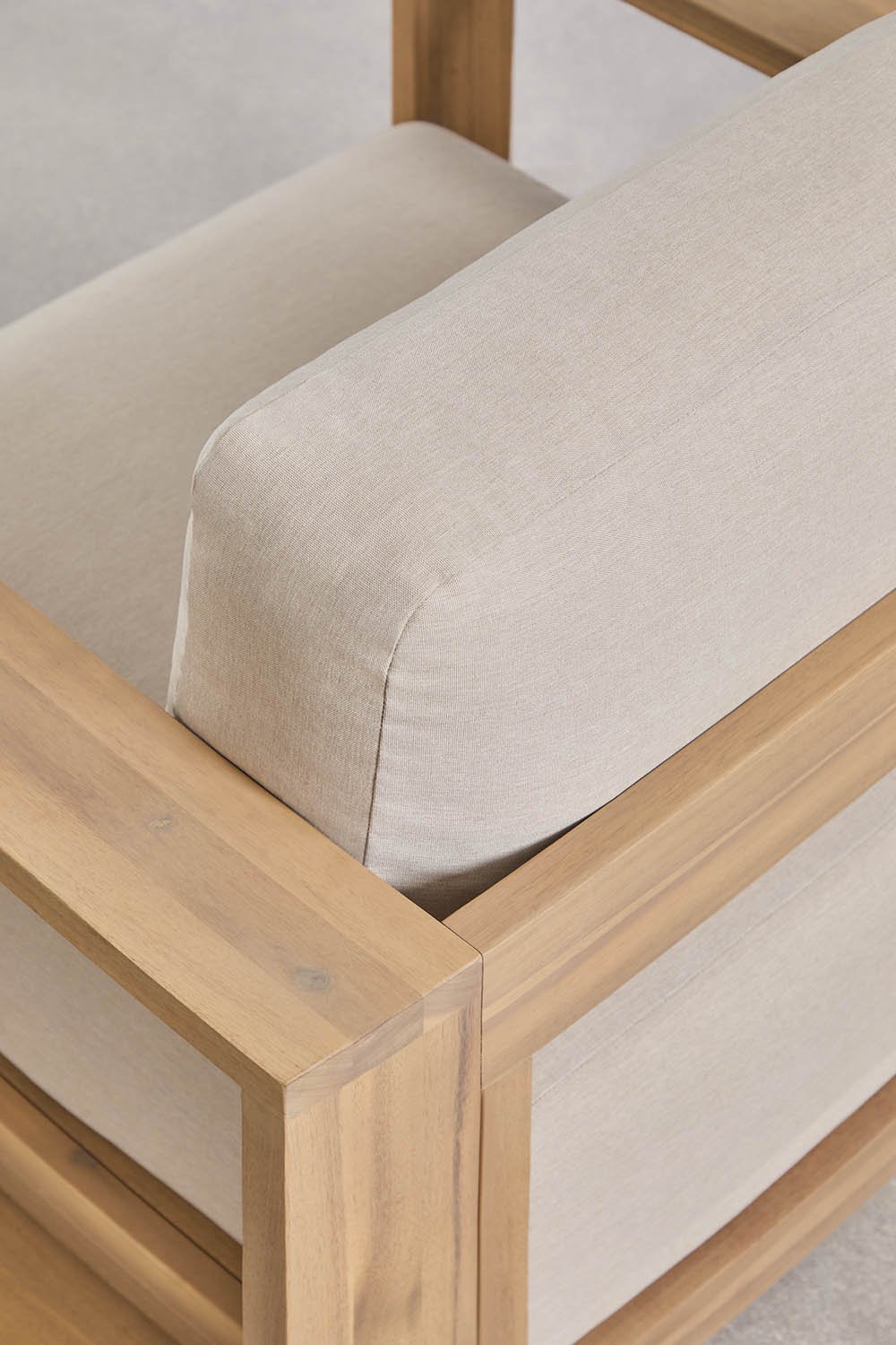 Pack of 2 garden armchairs with acacia wood armrests Brivori, gallery image 6