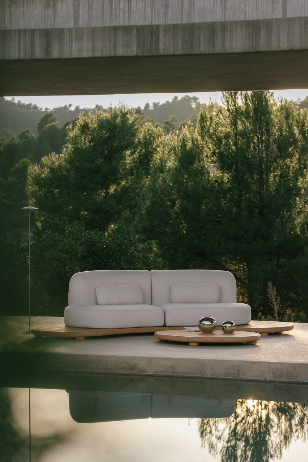 2-piece acacia wood modular garden sofa Gerard, gallery image 1