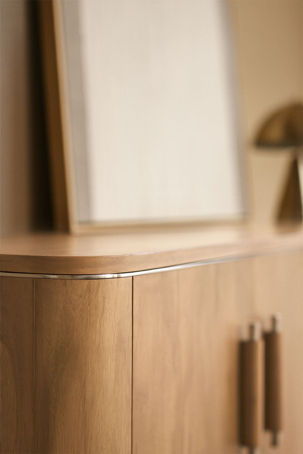 Osaka TV cabinet 160x40 cm in mango wood and steel, gallery image 2