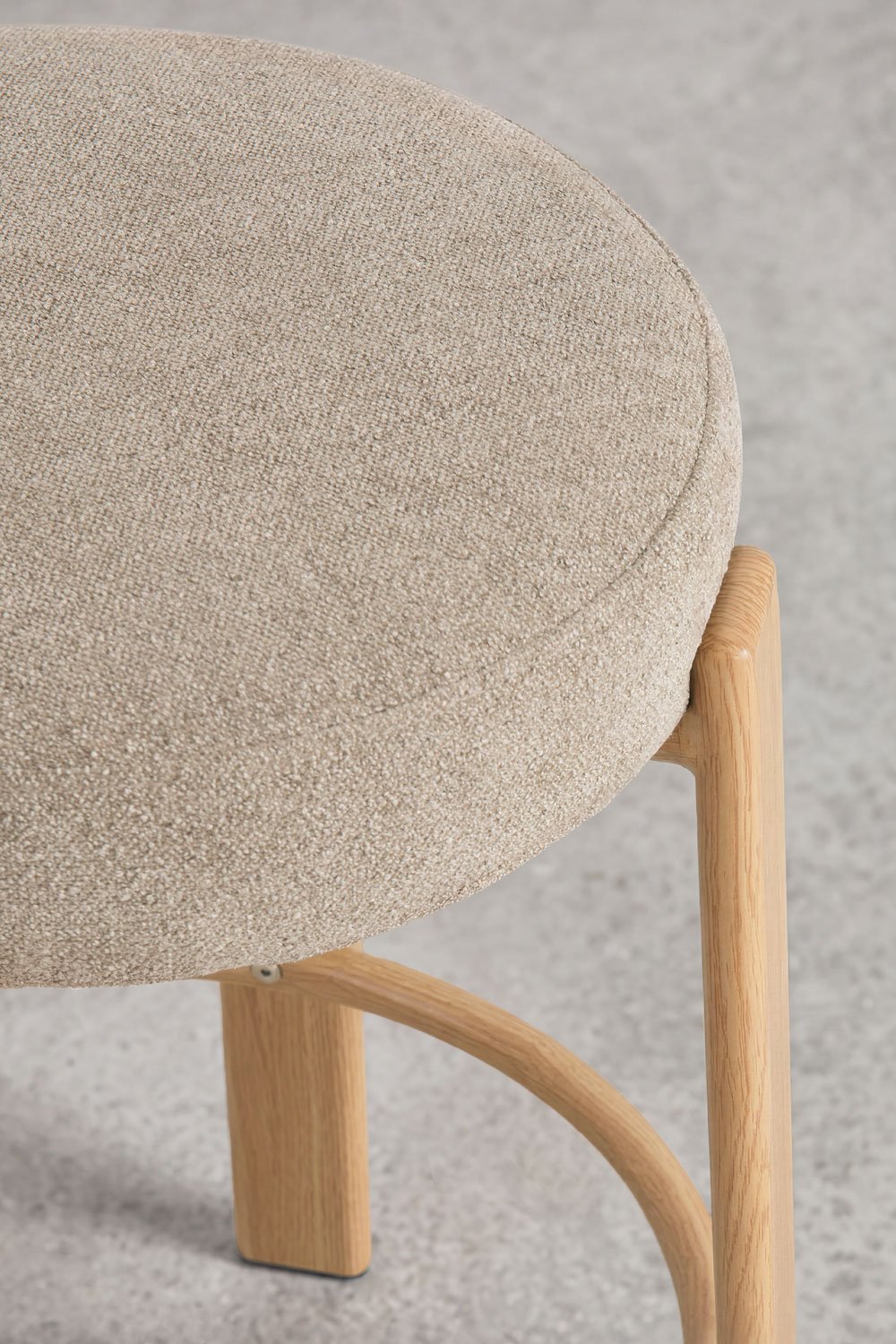 High stool in chenille fabric and iron Jolie, gallery image 4