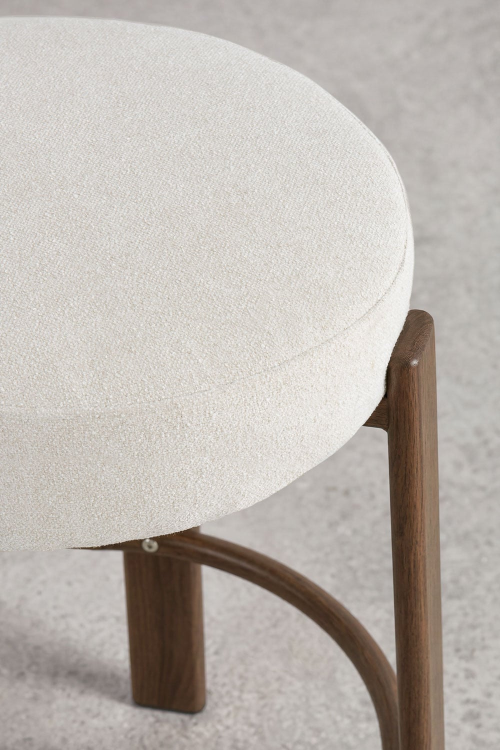 High stool in chenille fabric and iron Jolie, gallery image 4