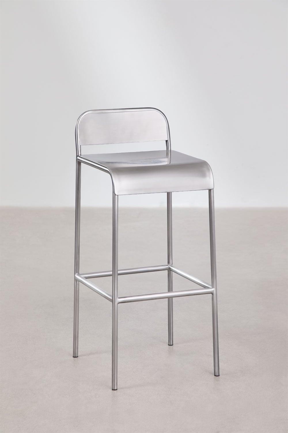 Pack of 2 high stools in stainless steel Narnial, gallery image 1